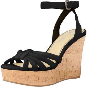 Splendid 6 Fallon Cork Wedge suede sandal